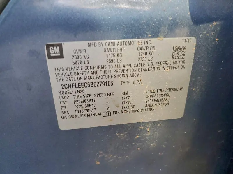 2011 CHEVROLET EQUINOX LT  