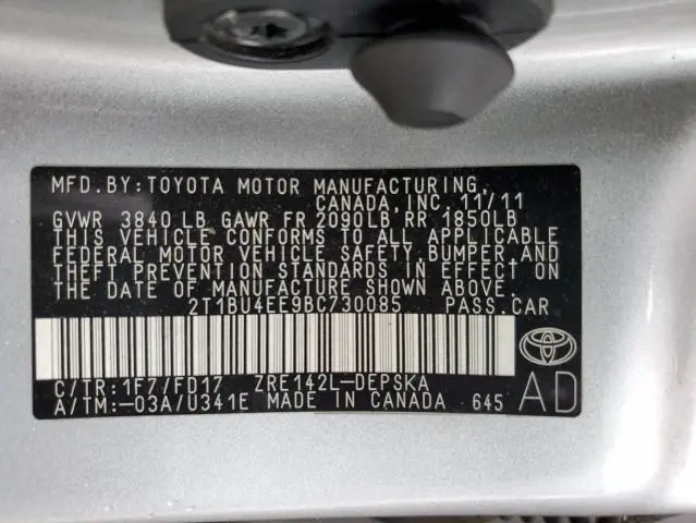2011 TOYOTA COROLLA BASE