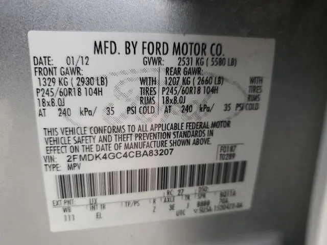 2012 FORD EDGE SE  