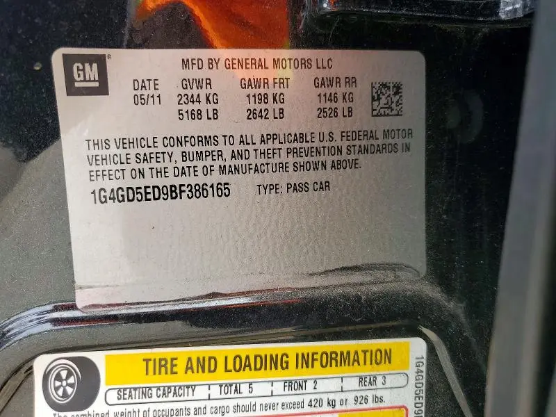 2011 BUICK LACROSSE CXL  