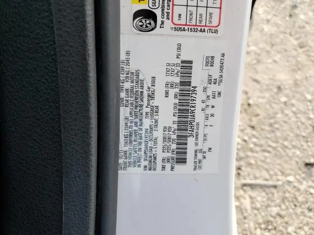 2012 FORD FUSION SEL  