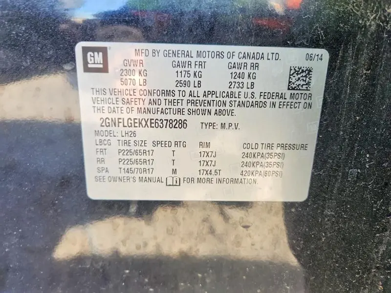 2014 CHEVROLET EQUINOX LT  
