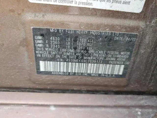 2012 SUBARU LEGACY 3.6R LIMITED  