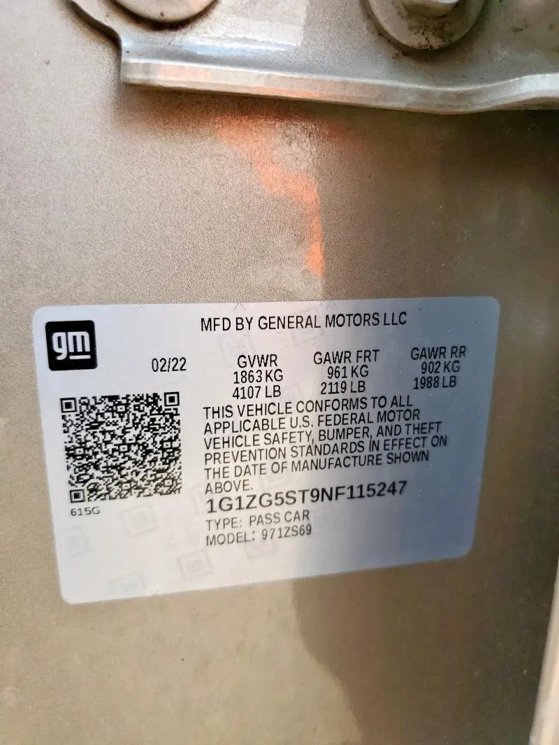 2022 CHEVROLET MALIBU RS  