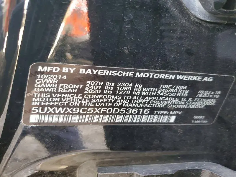 2015 BMW X3 XDRIVE28I  