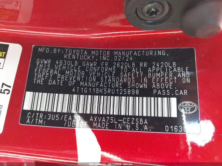 2024 TOYOTA CAMRY SE