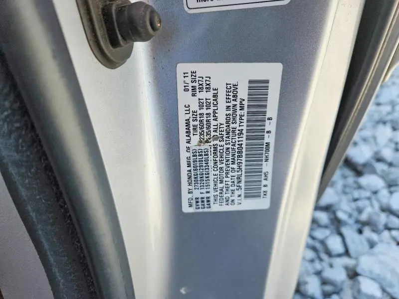 2011 HONDA ODYSSEY TOURING  
