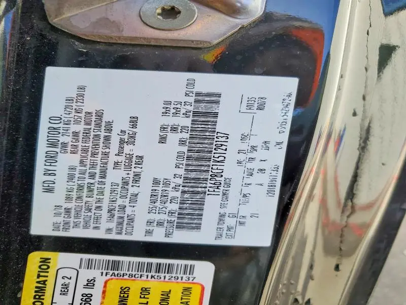 2019 FORD MUSTANG GT  