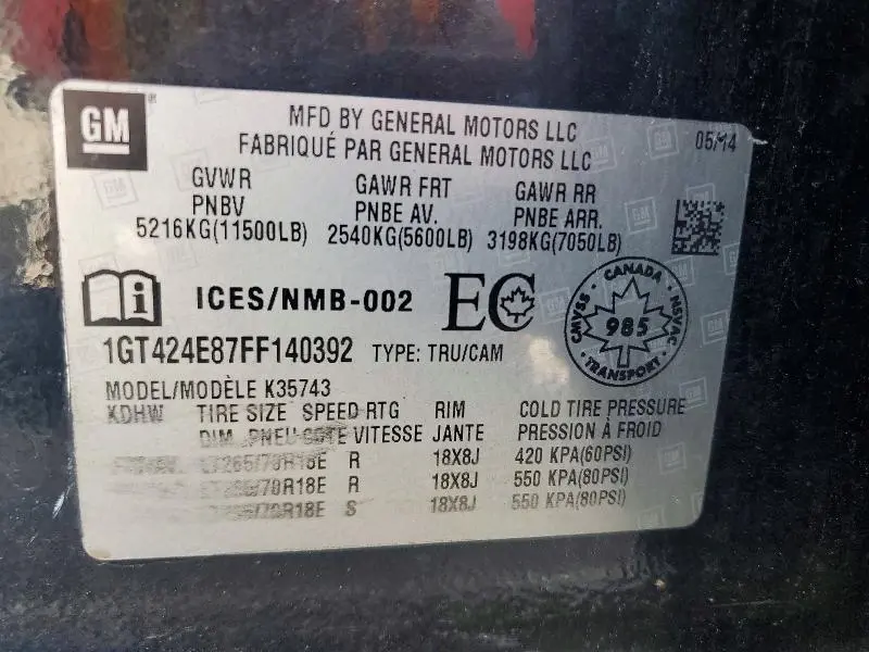 2015 GMC SIERRA K3500 DENALI  