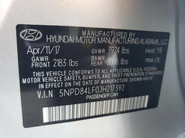 2018 HYUNDAI ELANTRA SEL  