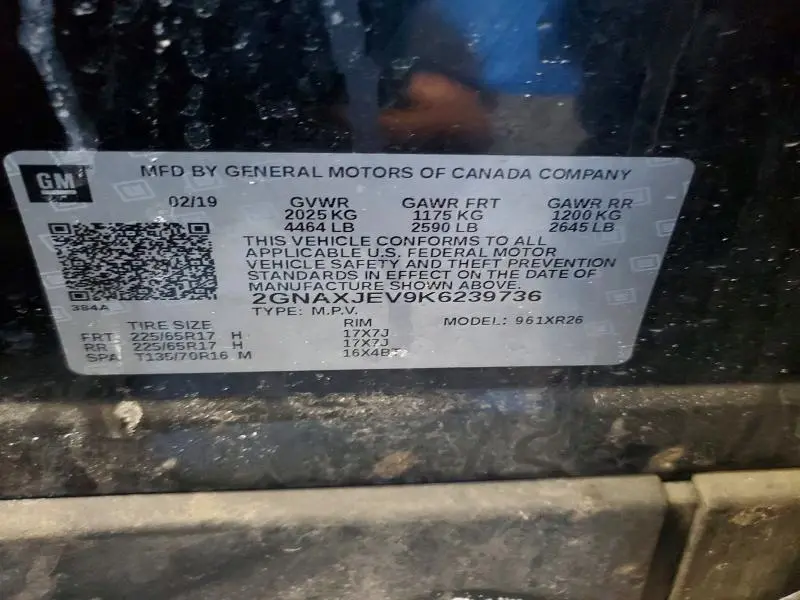 2019 CHEVROLET EQUINOX LT  