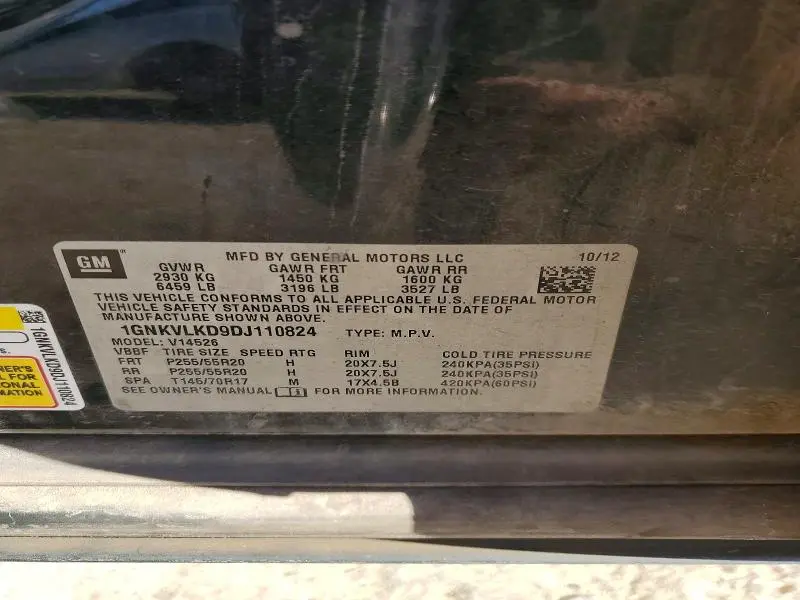 2013 CHEVROLET TRAVERSE LTZ  