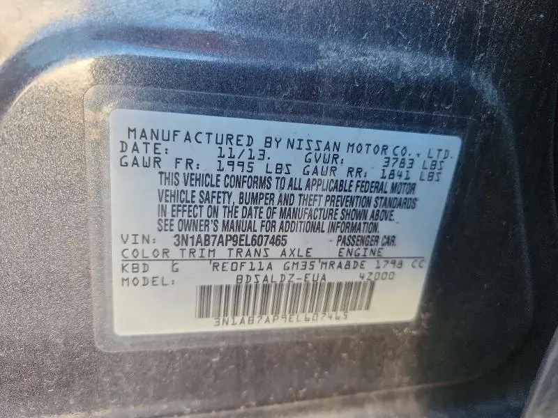 2014 NISSAN SENTRA SV  