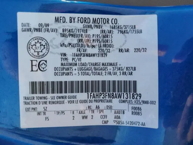 2010 FORD FOCUS SE  