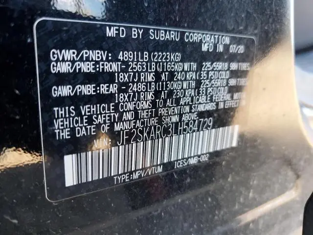 2020 SUBARU FORESTER SPORT  