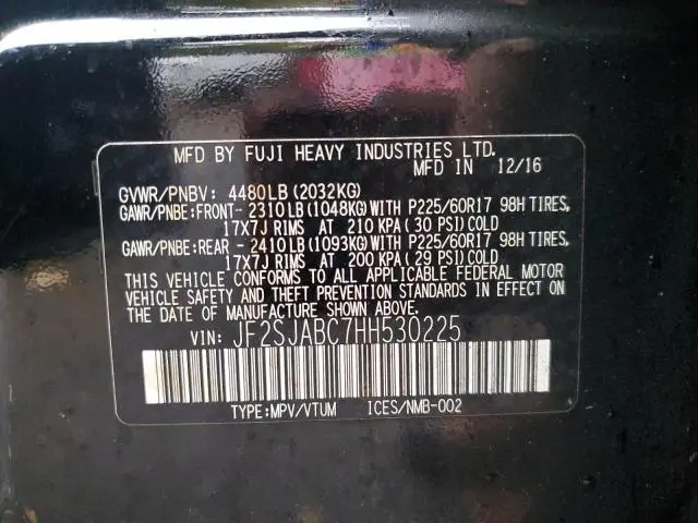 2017 SUBARU FORESTER 2.5I  