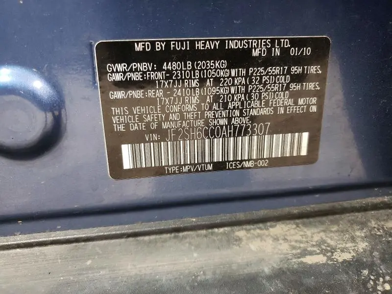 2010 SUBARU FORESTER 2.5X PREMIUM  