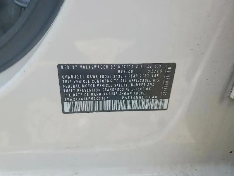 2015 VOLKSWAGEN JETTA BASE  