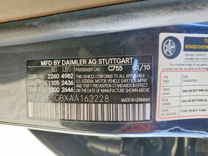 2010 MERCEDES-BENZ E 350  