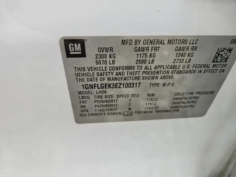 2014 CHEVROLET EQUINOX LT  