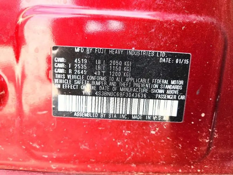 2015 SUBARU LEGACY 2.5I PREMIUM  
