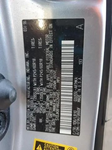 2016 TOYOTA HIGHLANDER XLE  