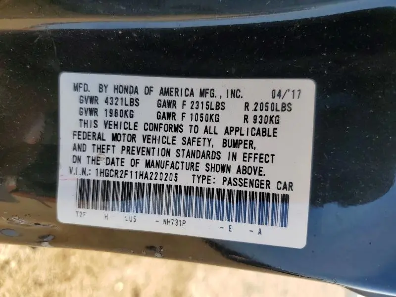 2017 HONDA ACCORD SPORT SPECIAL EDITION  