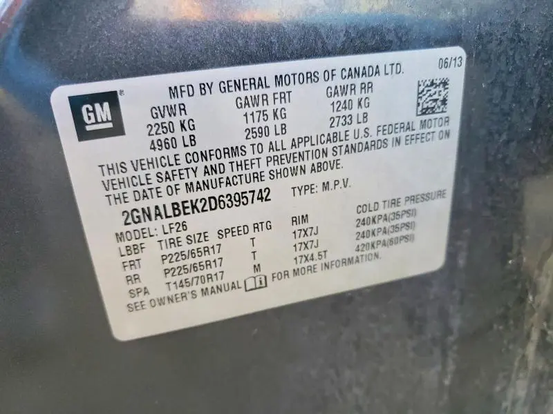 2013 CHEVROLET EQUINOX LS  