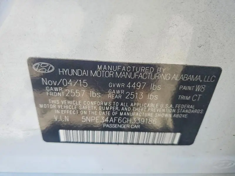 2016 HYUNDAI SONATA SPORT  