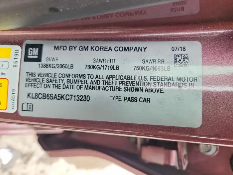 2019 CHEVROLET SPARK LS  