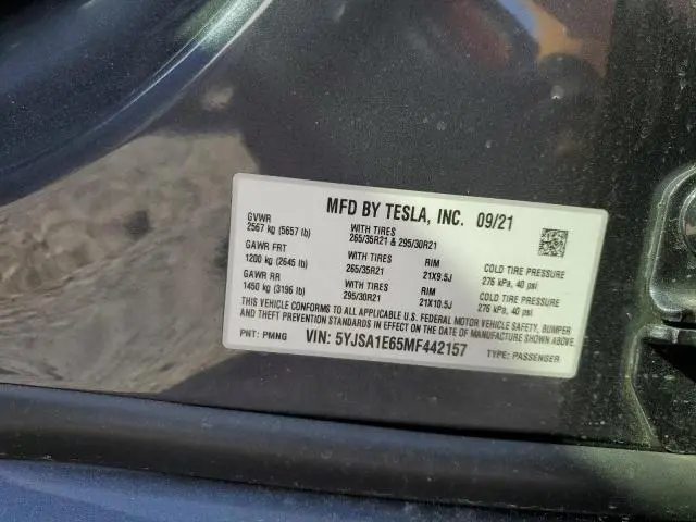 2021 TESLA MODEL S   