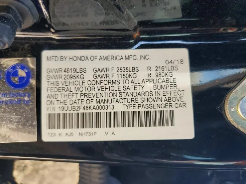 2019 ACURA TLX TECHNOLOGY  