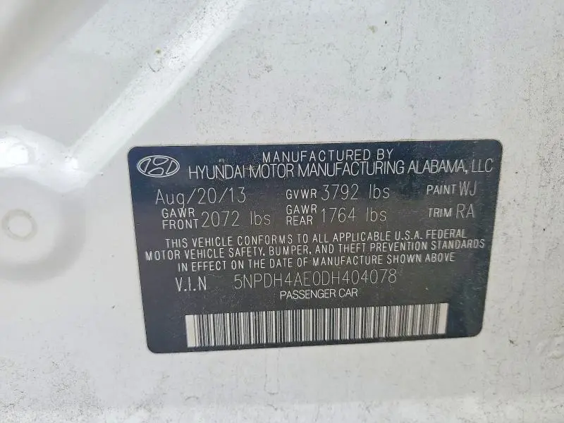 2013 HYUNDAI ELANTRA GLS  