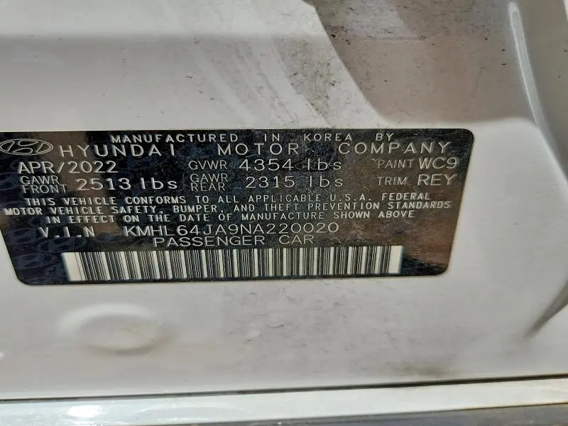 2022 HYUNDAI SONATA SEL  
