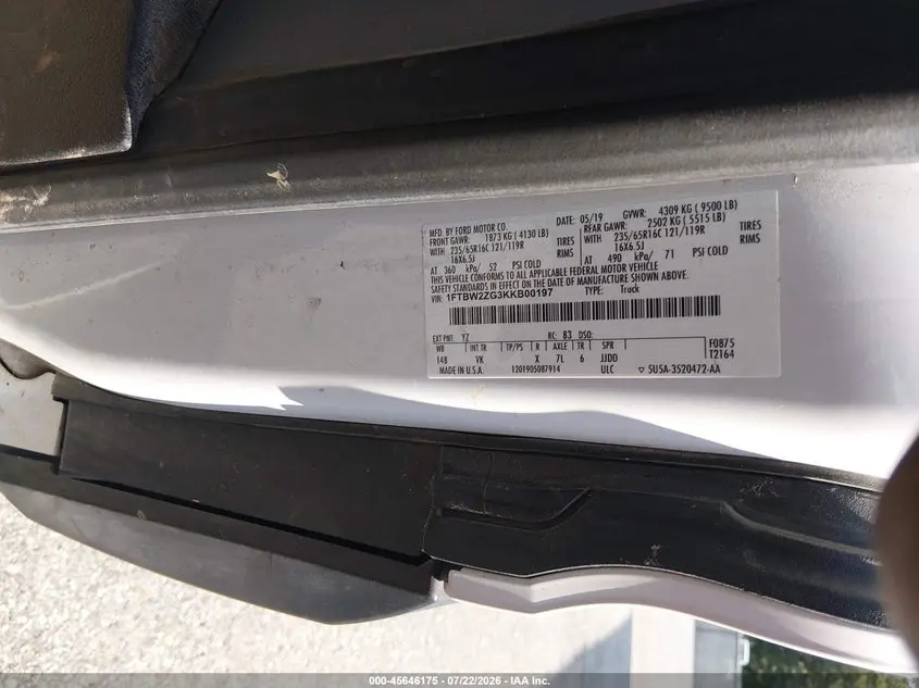 2019 FORD TRANSIT-350  