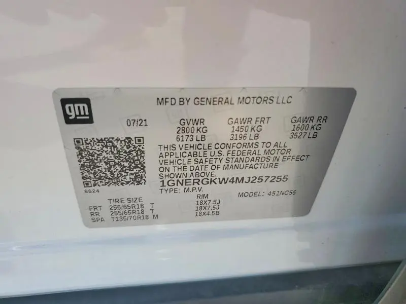 2021 CHEVROLET TRAVERSE LT  