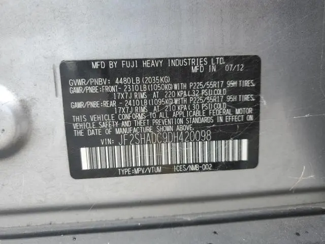 2013 SUBARU FORESTER 2.5X PREMIUM  