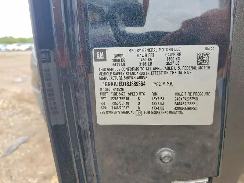 2011 CHEVROLET TRAVERSE LT  