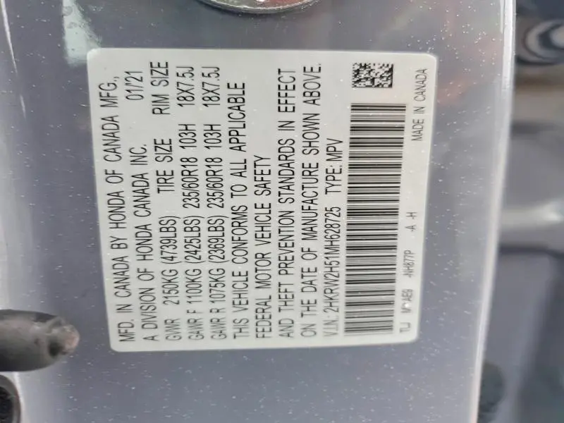 2021 HONDA CR-V EX  