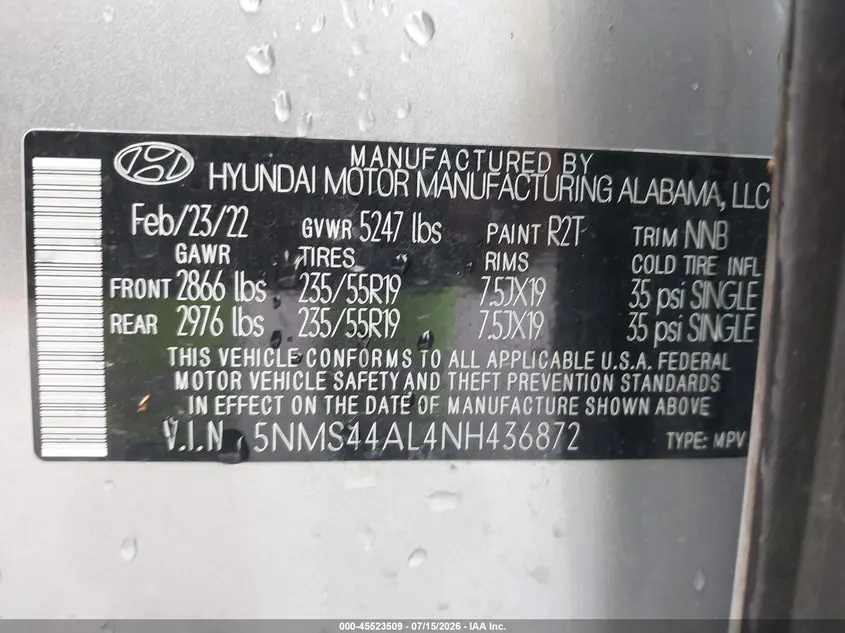 2022 HYUNDAI SANTA FE LIMITED