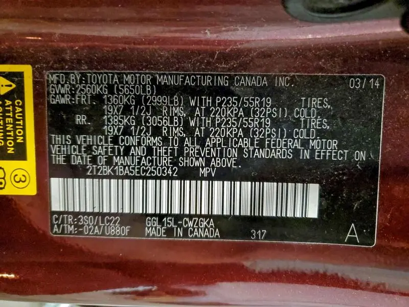 2014 LEXUS RX 350 BASE  