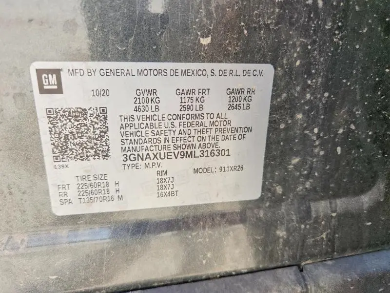2021 CHEVROLET EQUINOX LT  