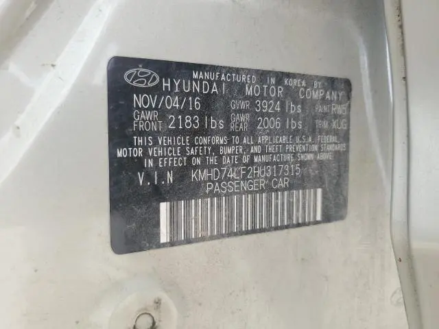 2017 HYUNDAI ELANTRA SE  