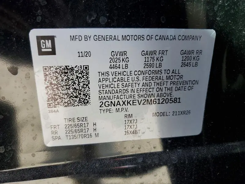 2021 CHEVROLET EQUINOX LT  