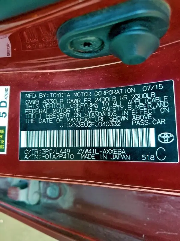 2015 TOYOTA PRIUS V FOUR  