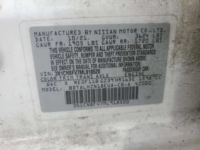 2021 NISSAN VERSA SR  