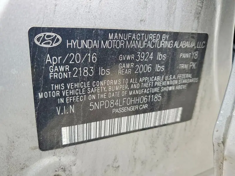 2017 HYUNDAI ELANTRA LIMITED  