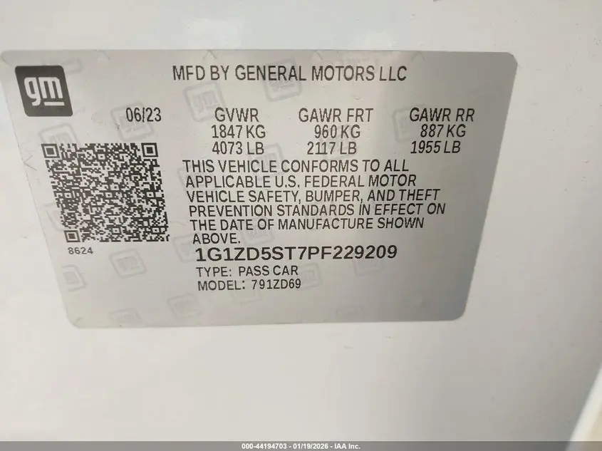 2023 CHEVROLET MALIBU FWD 1LT