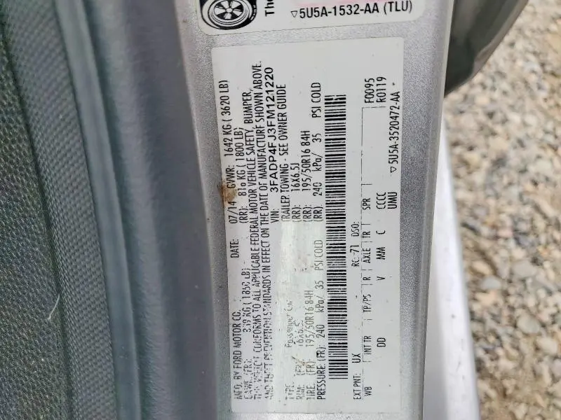2015 FORD FIESTA TITANIUM  