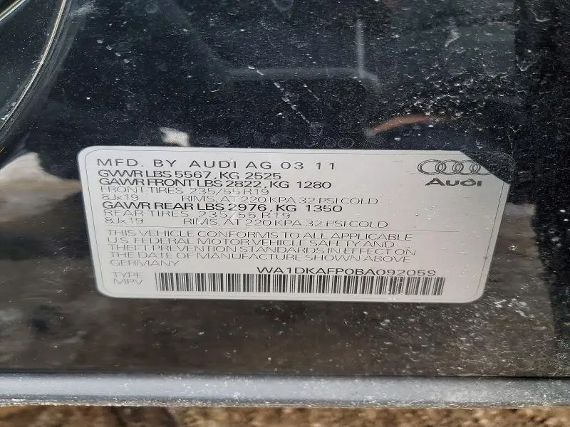 2011 AUDI Q5 PREMIUM PLUS  